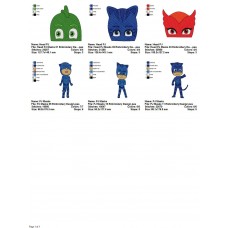 Package 6 PJ Masks 03 Embroidery Designs